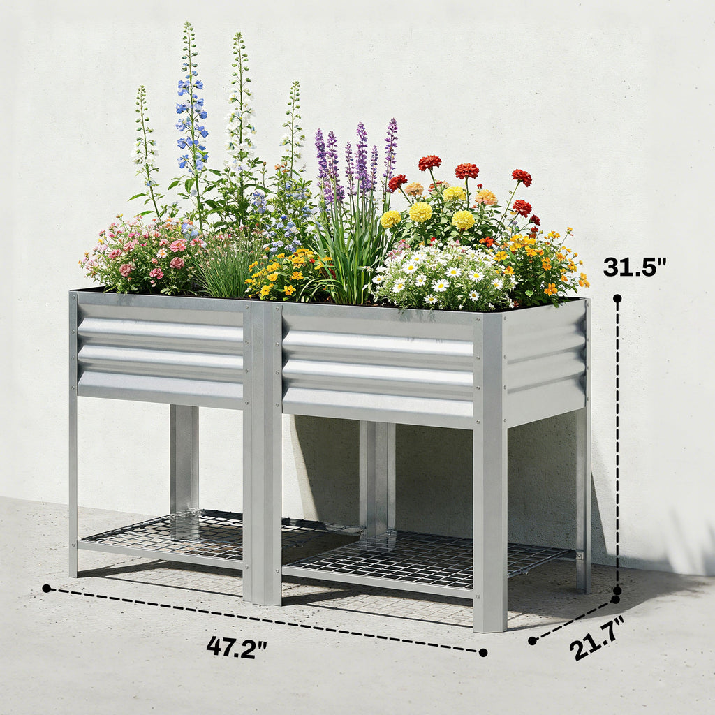 Outsunny Galvanized Steel Raised Garden Bed