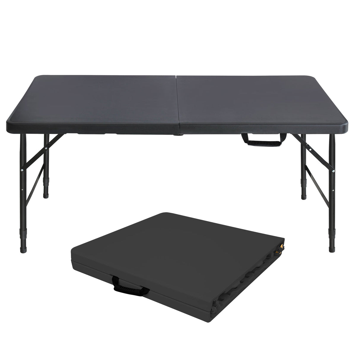 4ft Portable Folding Table with Durable Polyethylene Top - White or Black