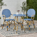 Outdoor PE Rattan and Aluminum 3 Piece French Bistro Set