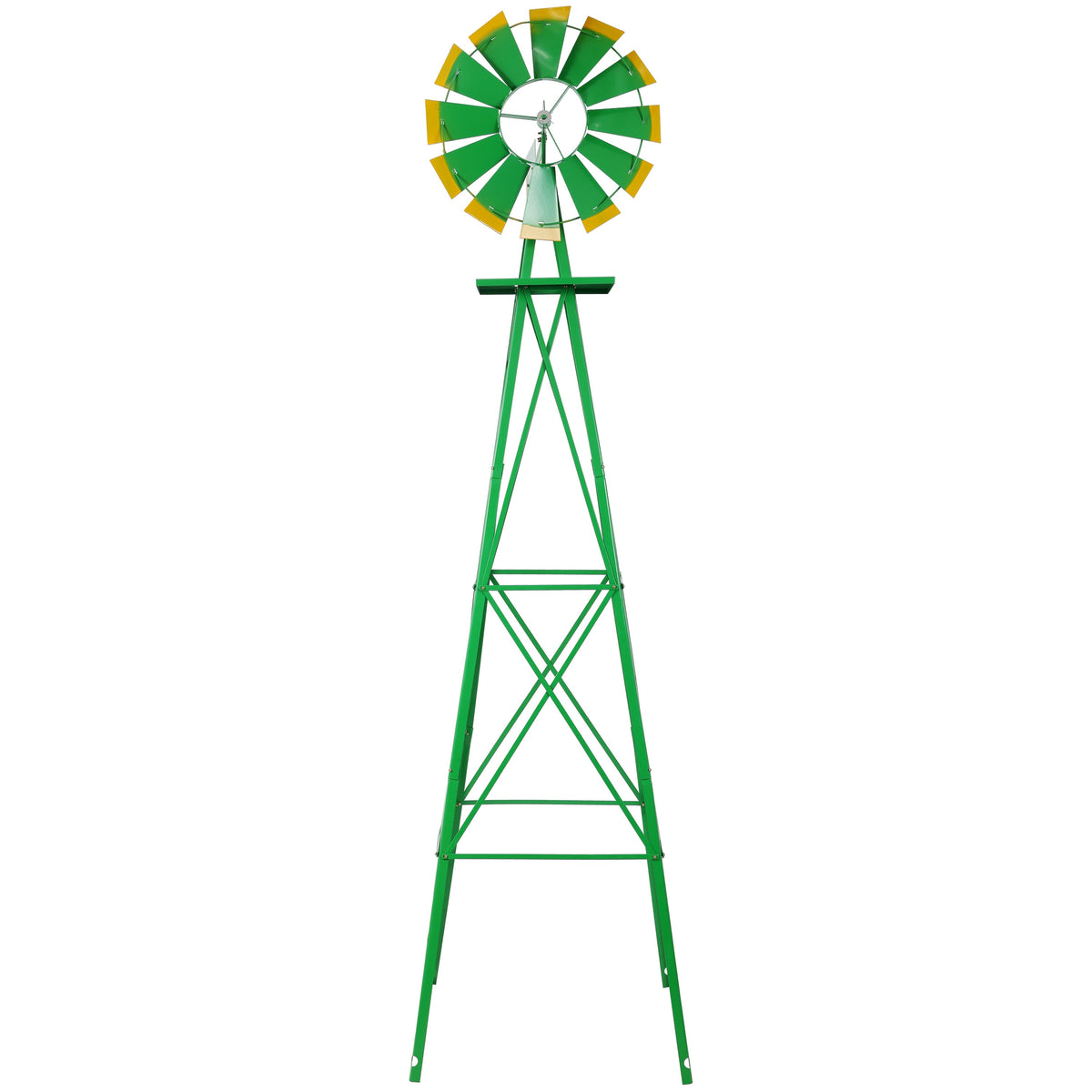 8FT Decorative Garden Windmill with Heavy Duty Steel Frame - Metal