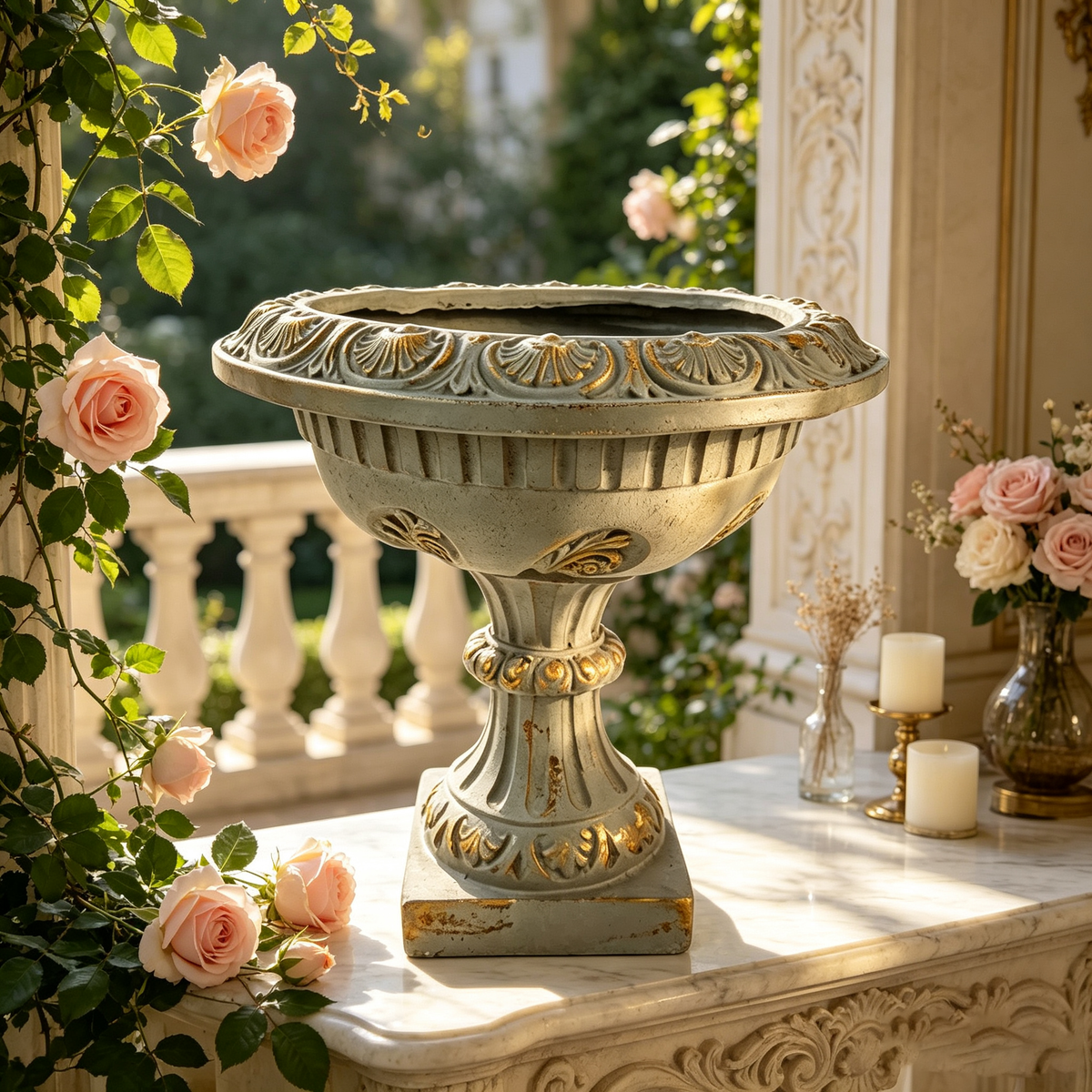 MGO Garden Planter, Garden Decoration and Planting, Color Antique