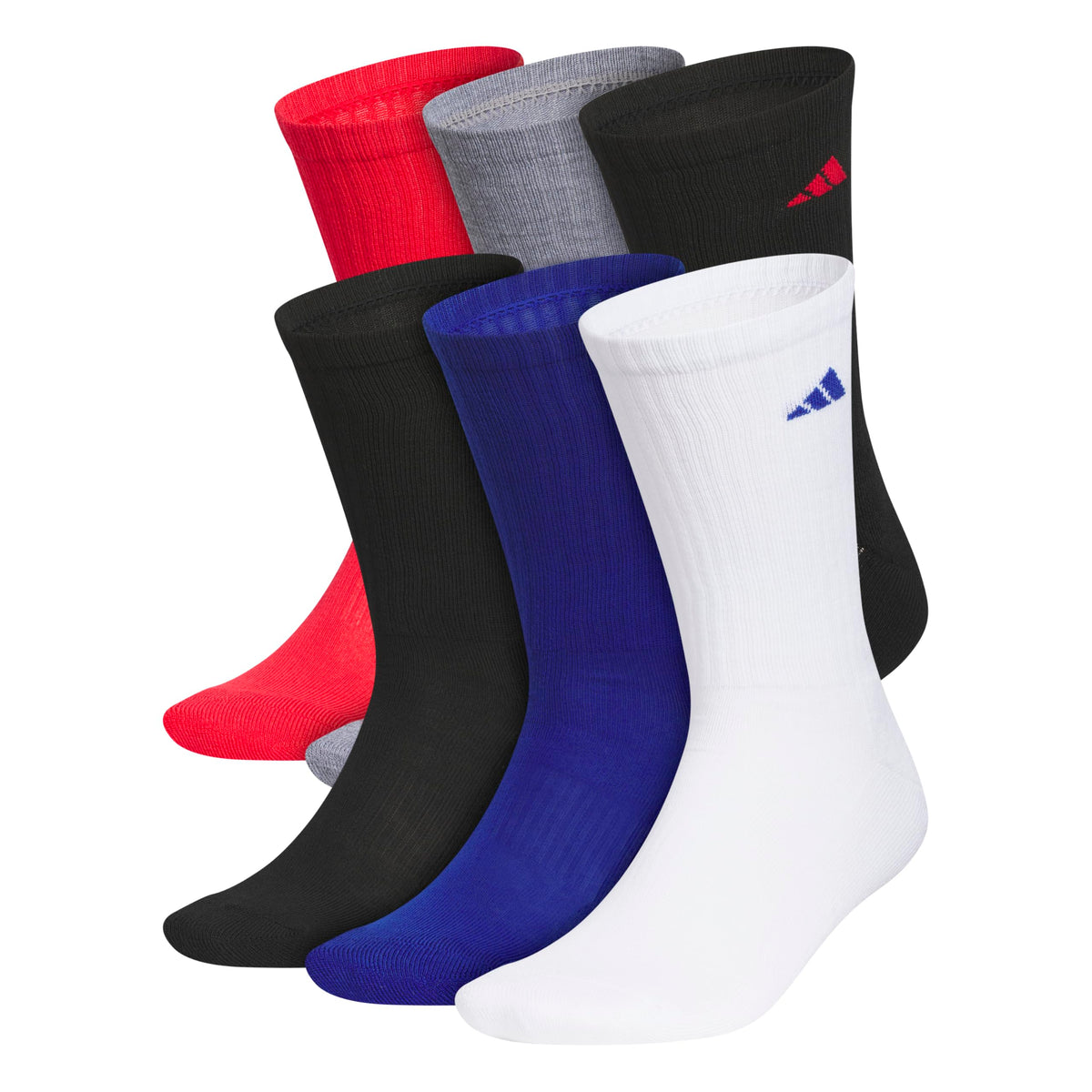 adidas Men's Athletic Cushioned Crew Socks 6 Pairs