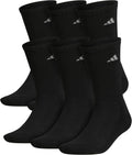 adidas Men's Athletic Cushioned Crew Socks 6 Pairs