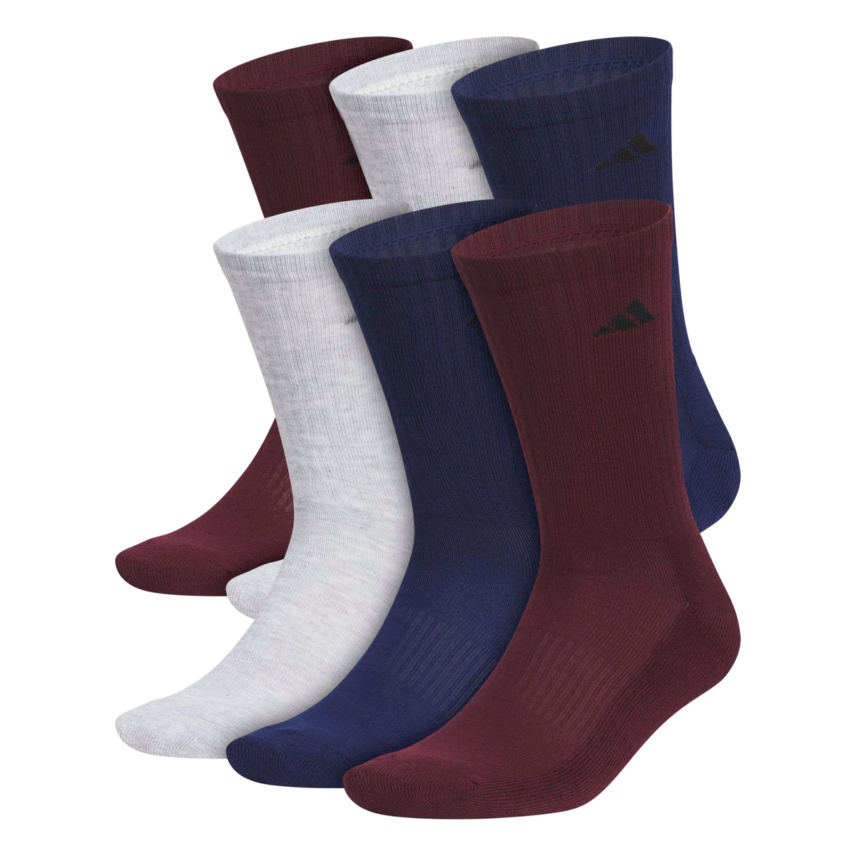 adidas Men's Athletic Cushioned Crew Socks 6 Pairs