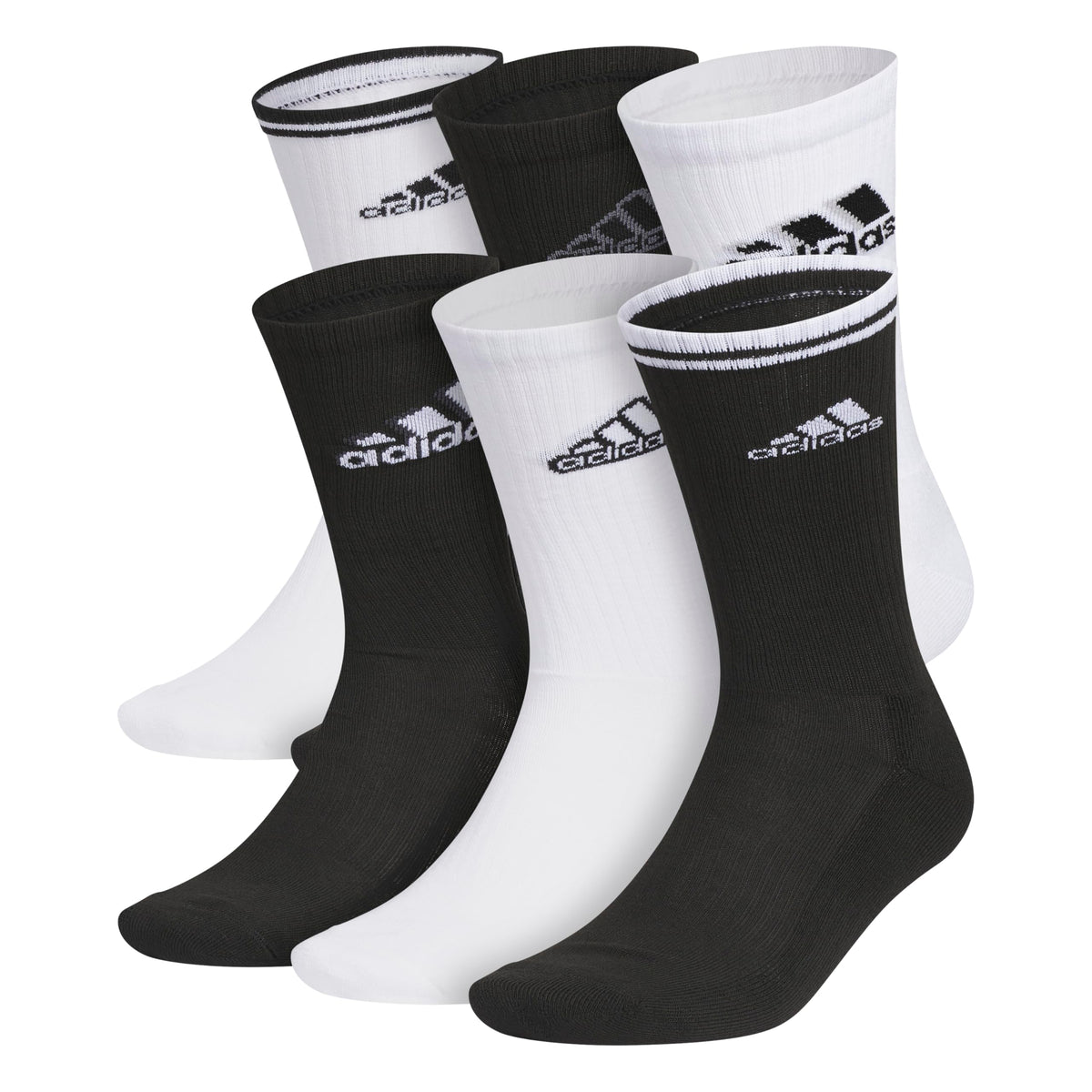 adidas Men's Athletic Cushioned Crew Socks 6 Pairs