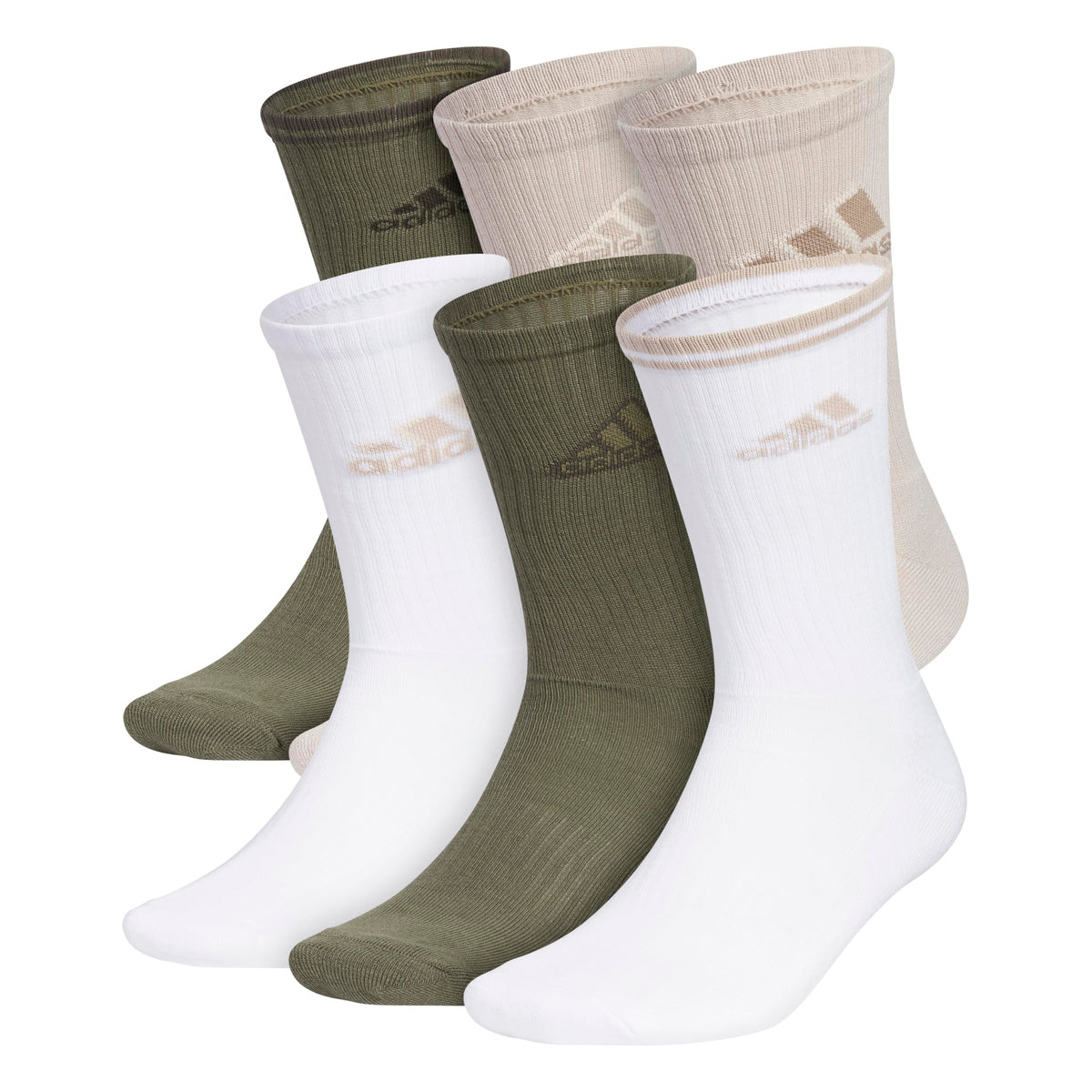 adidas Men's Athletic Cushioned Crew Socks 6 Pairs