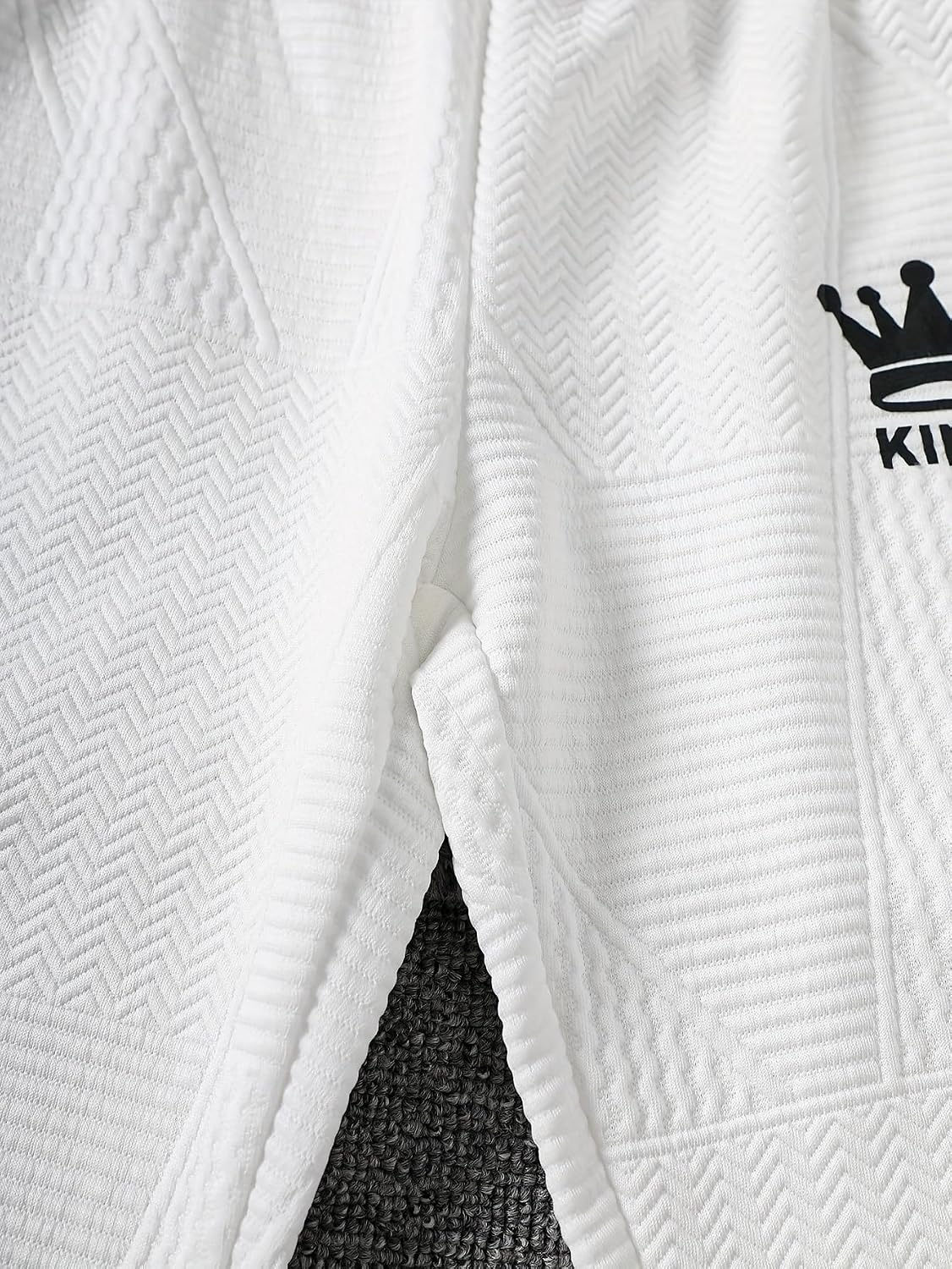 Boys Sweatsuit Letter Print Texture Sweatshirt and Jogger Pant Sets