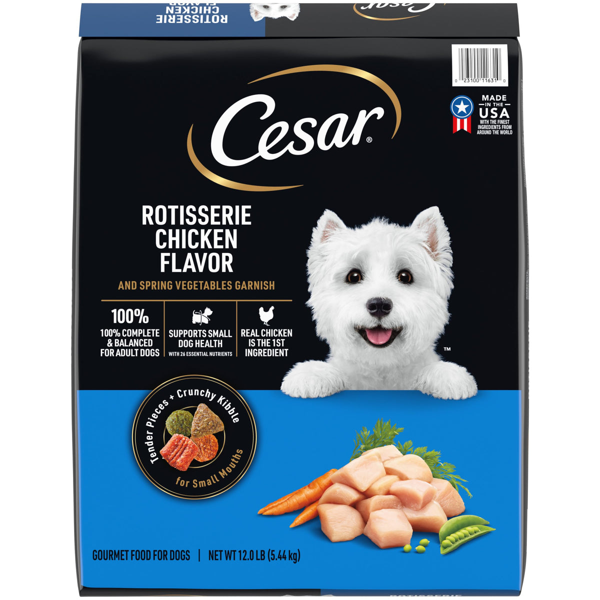 Cesar Small Breed Dry Dog Food, Filet Mignon & Spring Vegetables, 12 lb