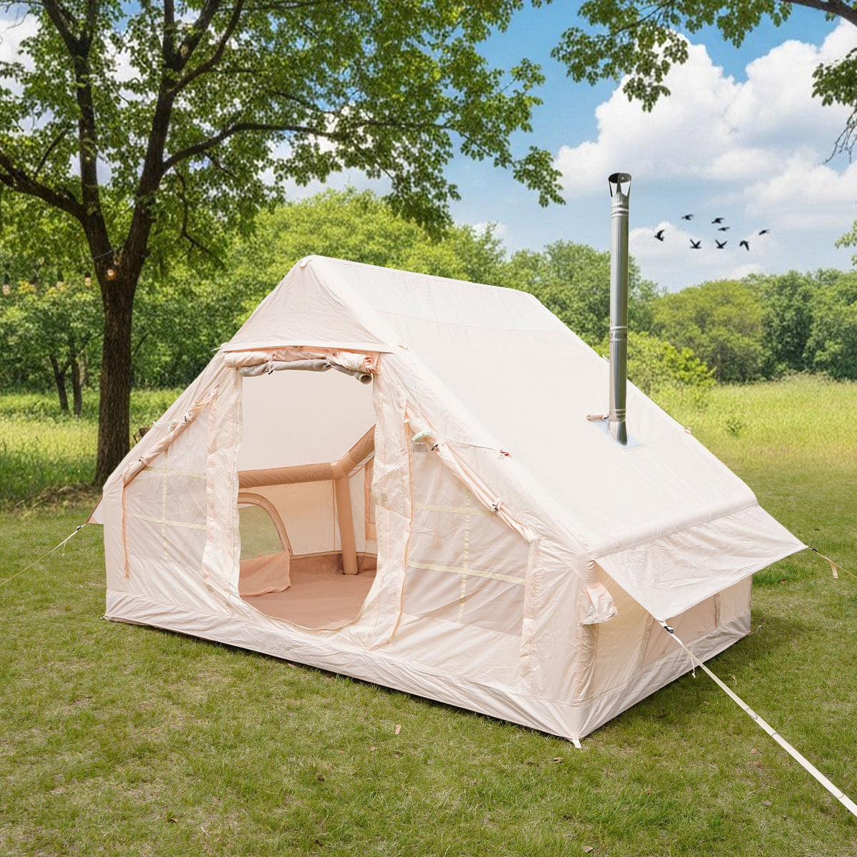 Inflatable Camping Tent with Hand Pump – Durable Oxford Fabric Outdoor Shelter