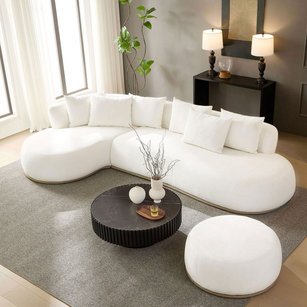 134.63'' Oversized L-Shape Sectional Sofa with Ottoman