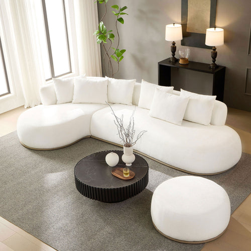 134.63'' Oversized L-Shape Sectional Sofa with Ottoman