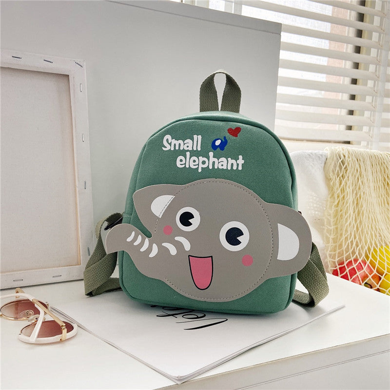 Boys Canvas Backpack Cute Cartoon School Bag