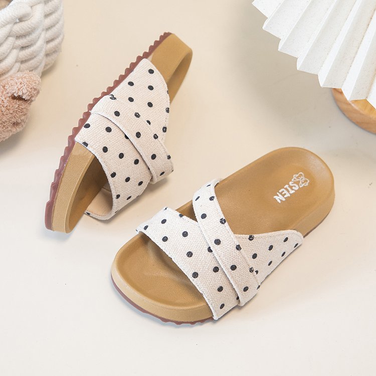 Girls' Polka Dot Flip Flops Summer New Design Children's Sandals Baby Girls' Slippers