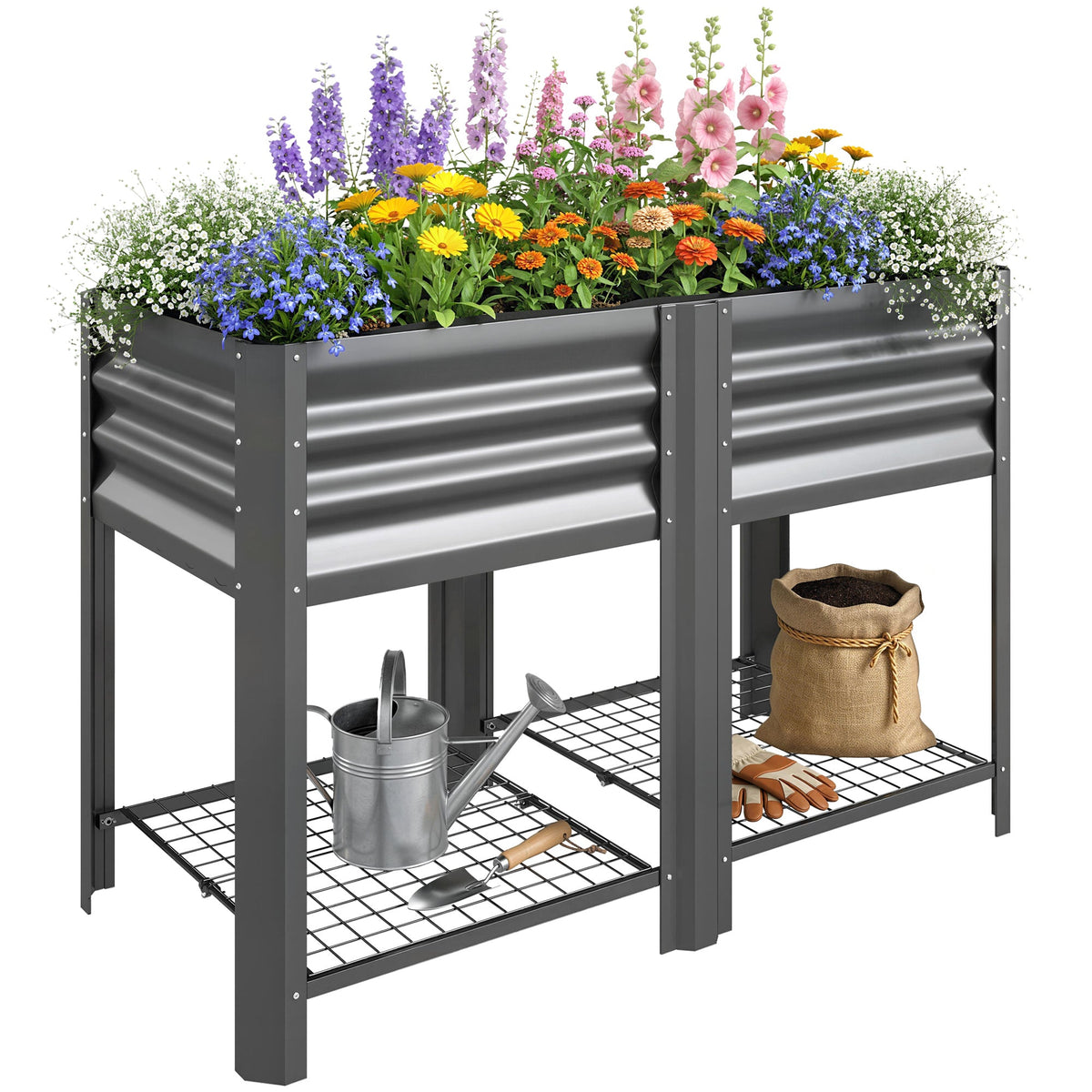 Outsunny Galvanized Steel Raised Garden Bed
