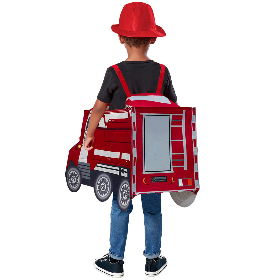 Halloween Children's Firefighter Costume Fire Truck Performance Outfit