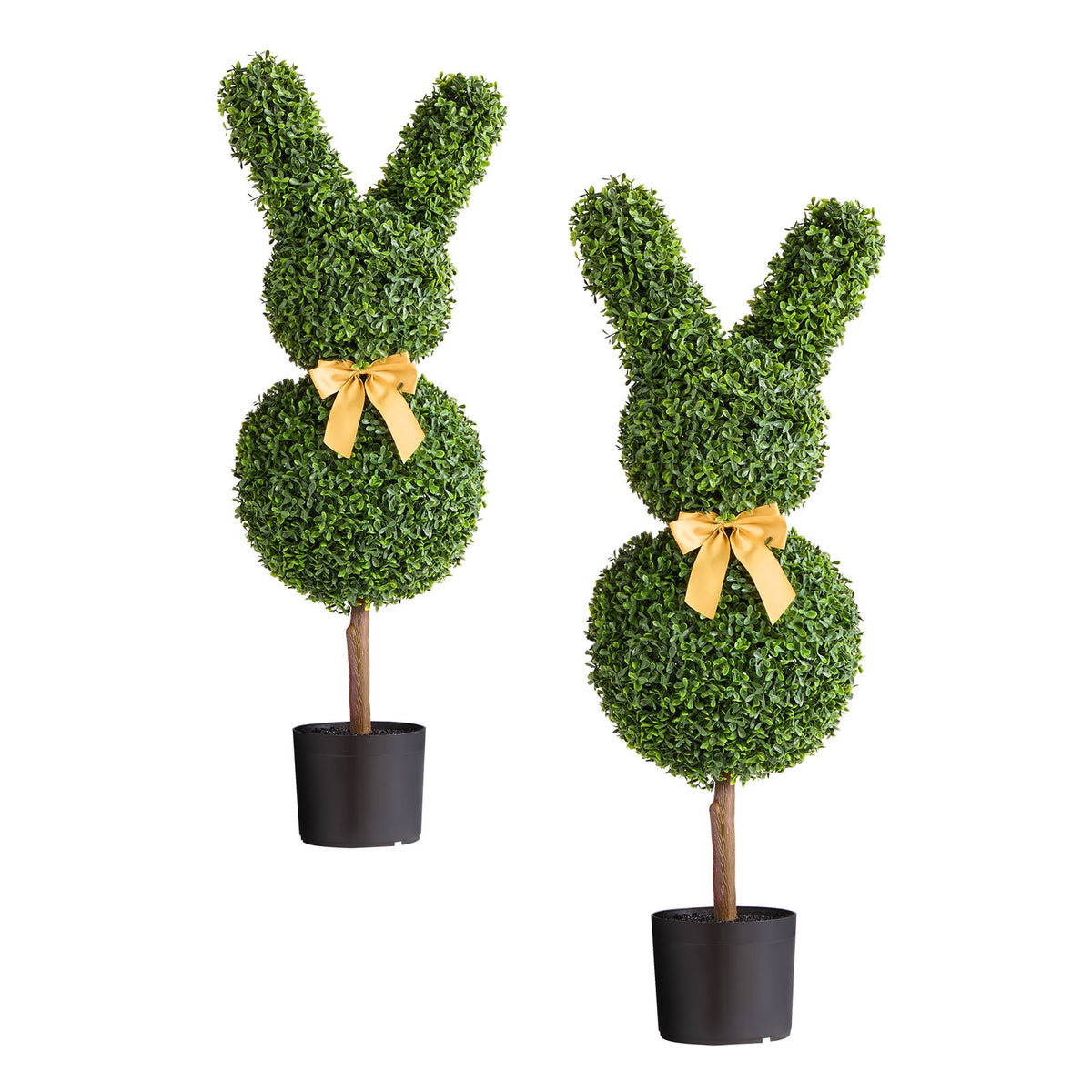 Artificial Topiary Bunny-Shape Boxwood Ball Set