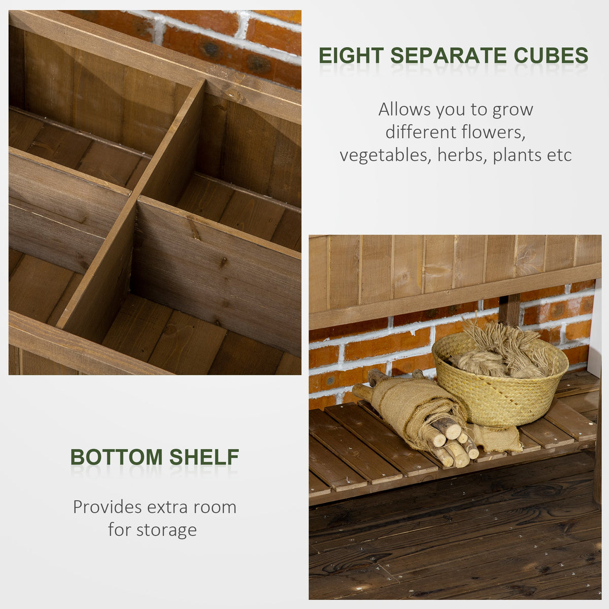Outsunny 43x18x30in Raised Garden Bed