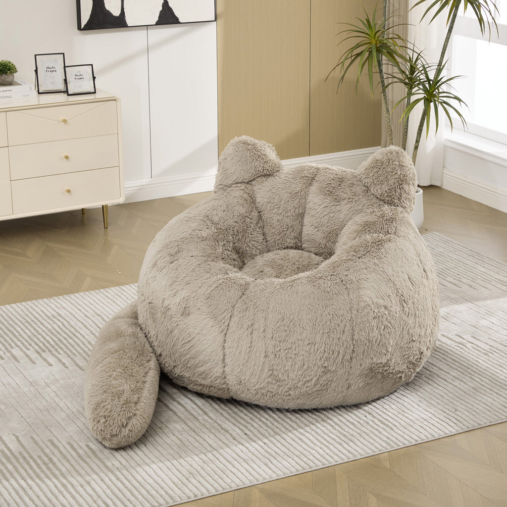 41.7'' W Boneless Single Sofa, Faux Fur Bean Bag Chair