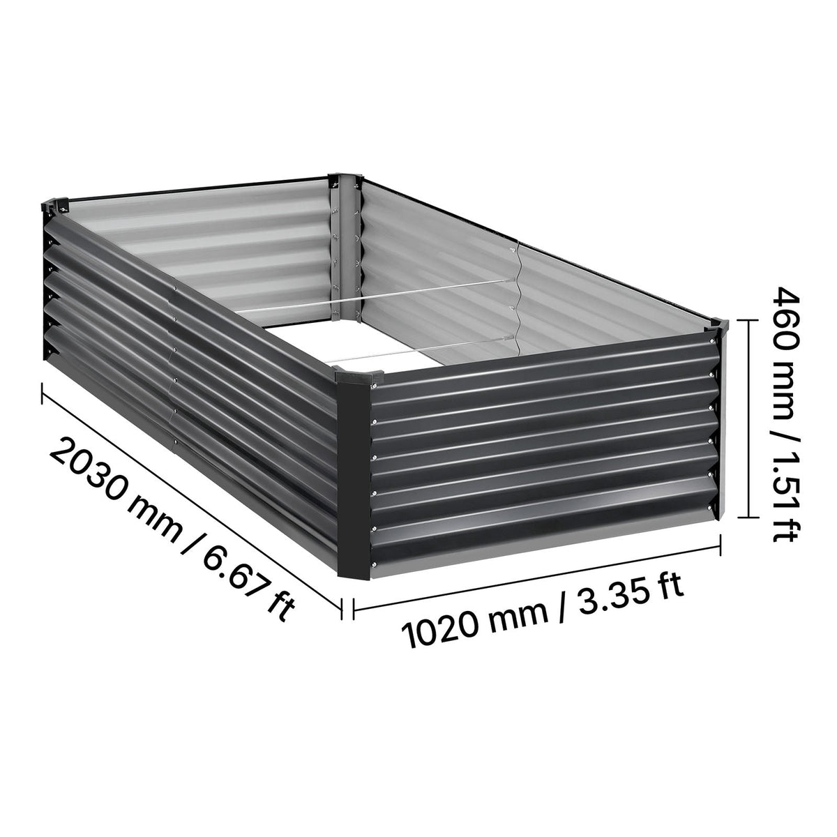 2 Pack Galvanized Raised Garden Beds