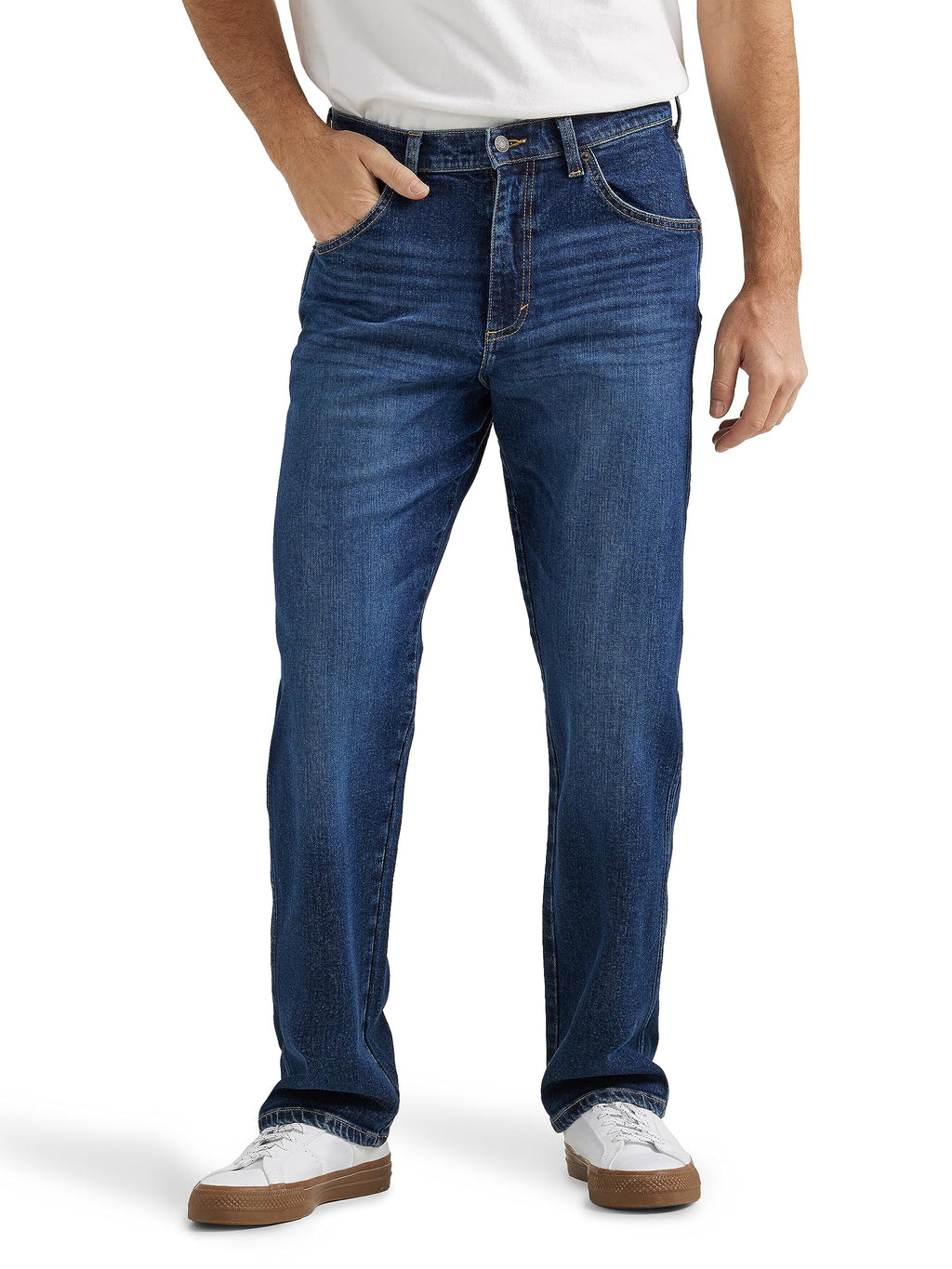 Wrangler Mens Men's Free-to-Stretch Relaxed Fit Jean