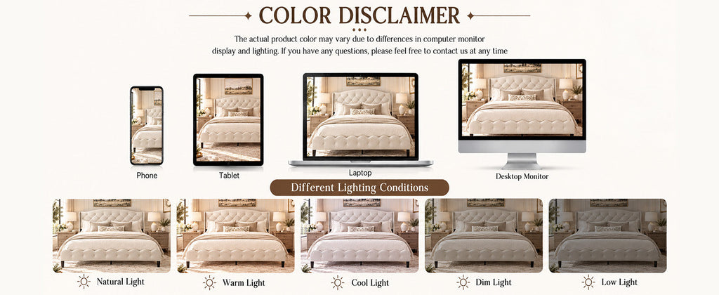 King Size Upholstered Platform Bed Frame with Velvet Tufted Headboard