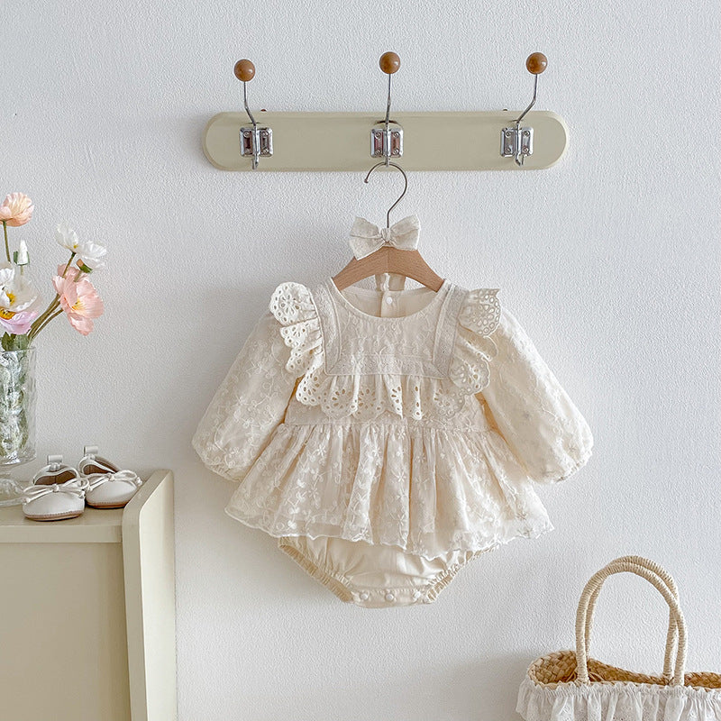 Baby Girl's Long-sleeve Cotton Autumn Romper