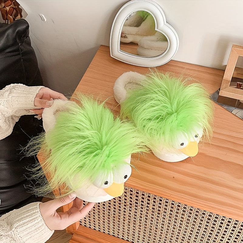 Funny Unisex Slip-On Slippers — Soft Cushioned Fabric House Shoes with Non-Slip EVA Sole, Warm Indoor/Outdoor Comfort for Men & Women, Cute Couple Gift