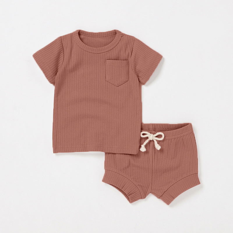 Newborn Short-sleeve And Shorts Set