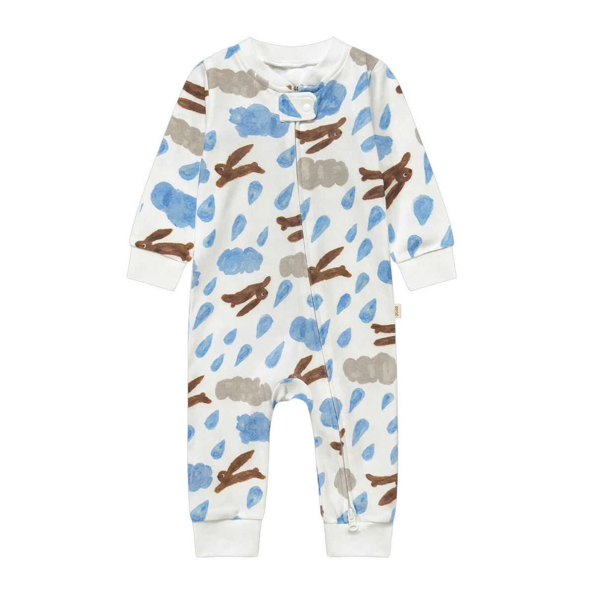 Zippered Cotton Baby Romper Outdoor Crawling Clothes