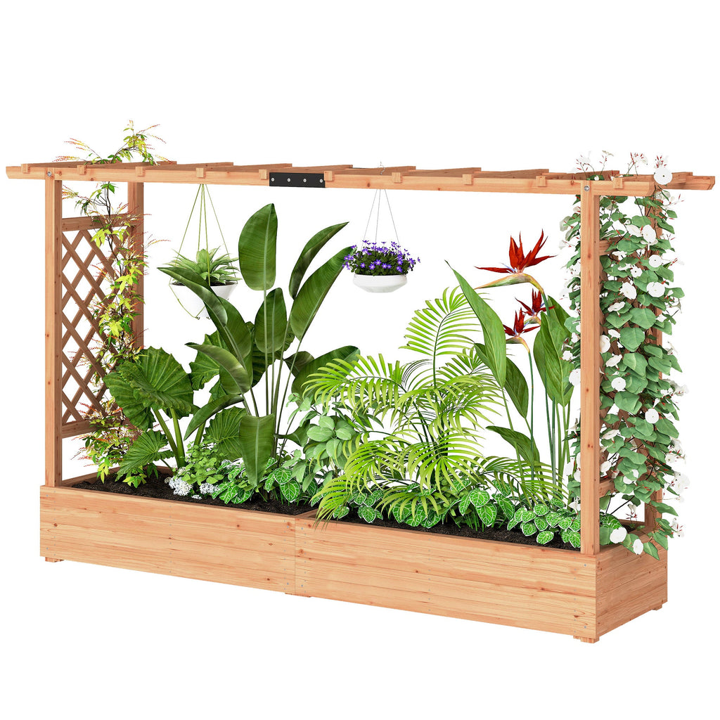 Outsunny Raised Garden Bed with Trellis