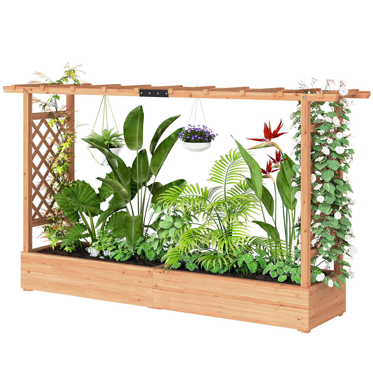 Outsunny Raised Garden Bed with Trellis
