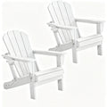Adirondack Chairs Set of 2 - White HDPE Outdoor Seating