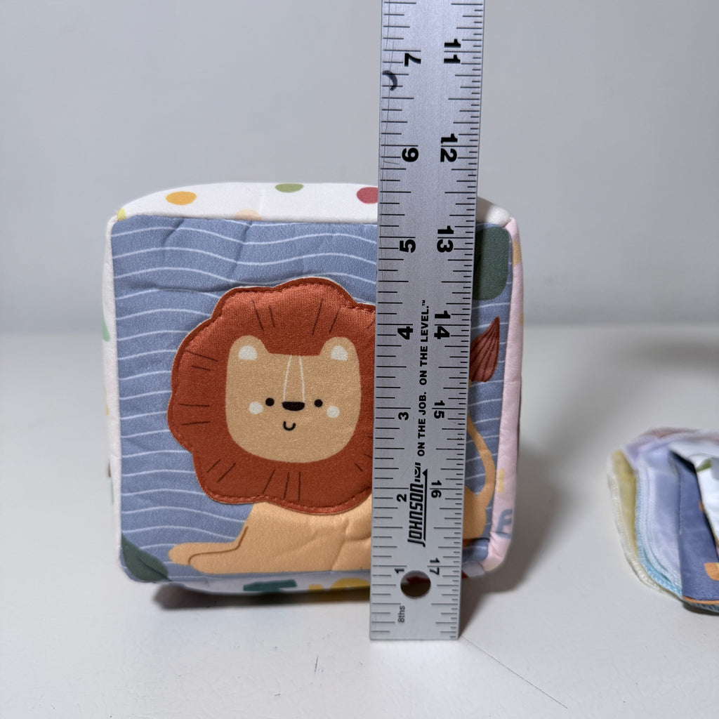Baby Tissue Box Sensory Toy, Crinkle Activity Cube with Mirror