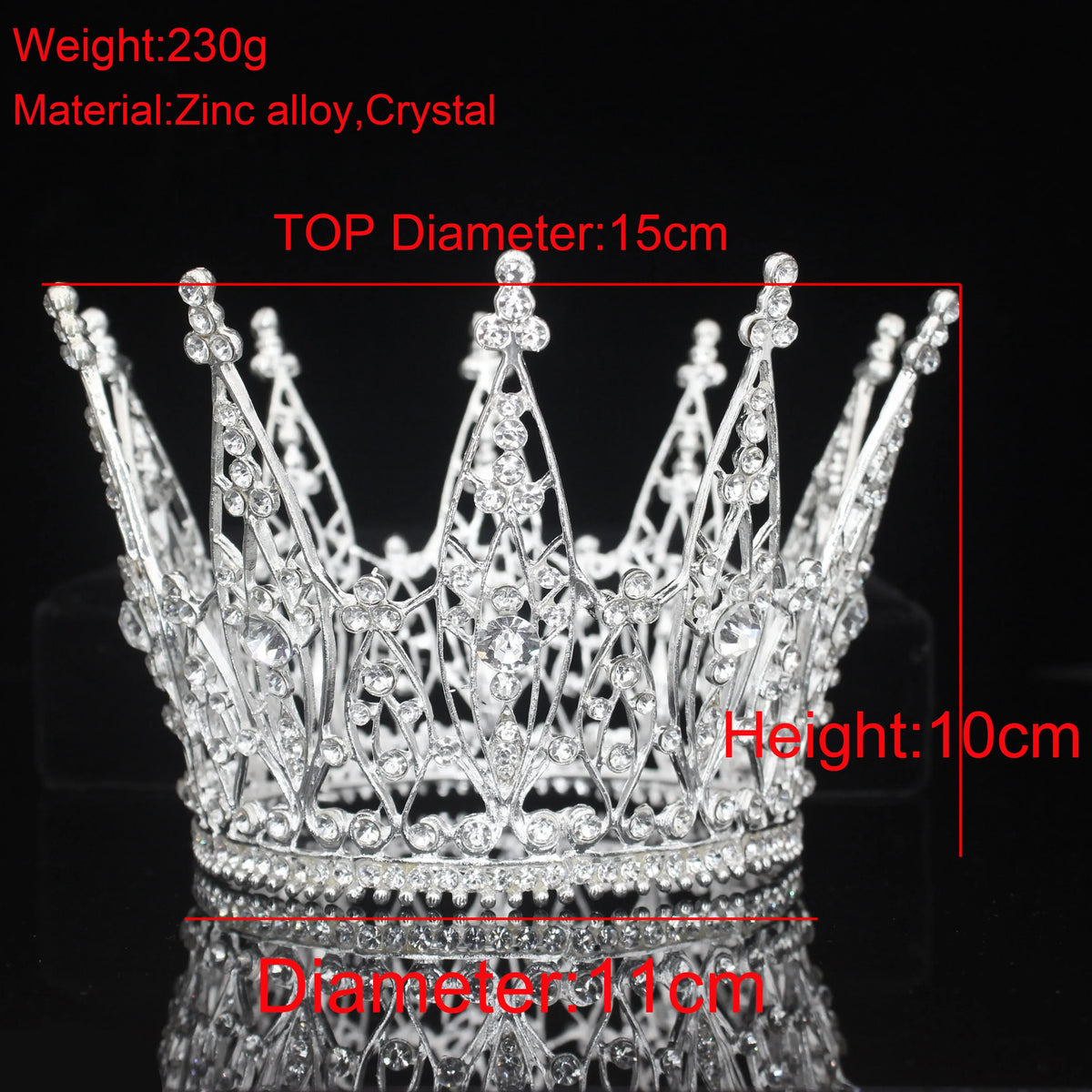 Bridal Rhinestone Tiara Crown for Weddings, Prom & Pageants
