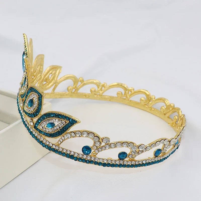 Crystal Bridal Tiara Crown – Vintage Queen Rhinestone Wedding Diadem in Gold or Silver