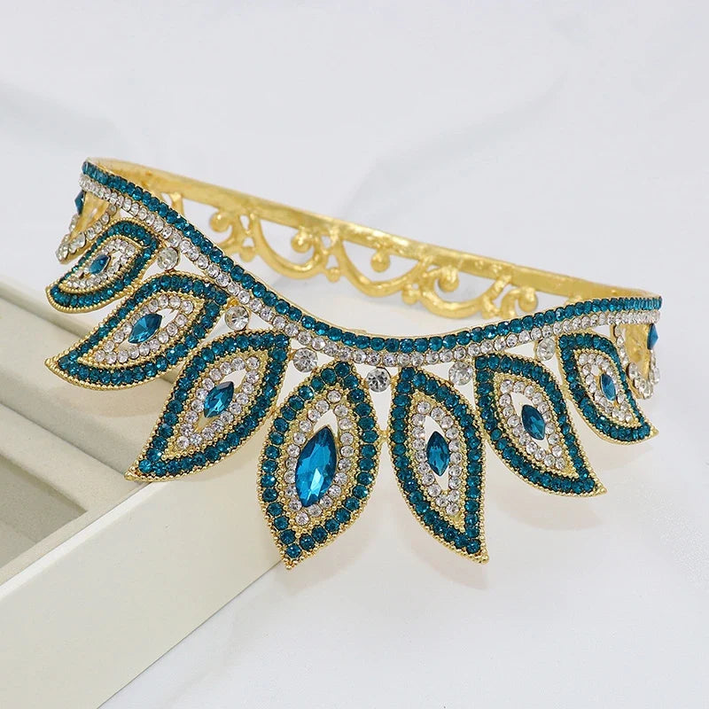 Crystal Bridal Tiara Crown – Vintage Queen Rhinestone Wedding Diadem in Gold or Silver