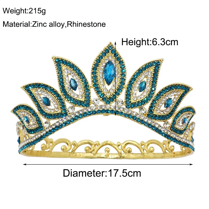 Crystal Bridal Tiara Crown – Vintage Queen Rhinestone Wedding Diadem in Gold or Silver
