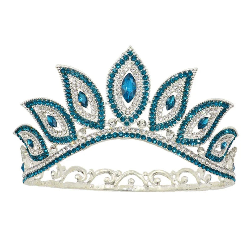Crystal Bridal Tiara Crown – Vintage Queen Rhinestone Wedding Diadem in Gold or Silver