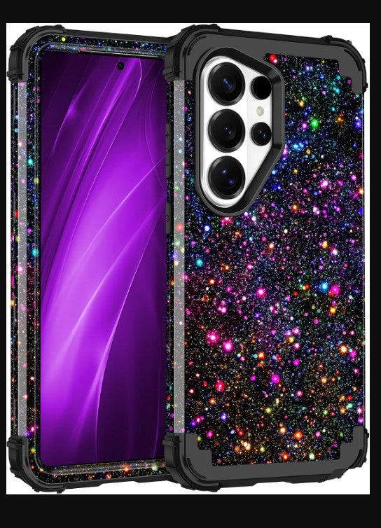 Glitter Case for Samsung Galaxy S26 Ultra, Glow in the Dark, Black