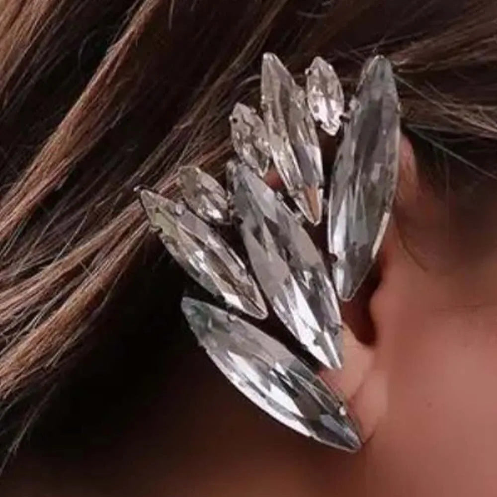 Crystal Water Drop Clip-On Earrings for Women | 60mm Statement Drops