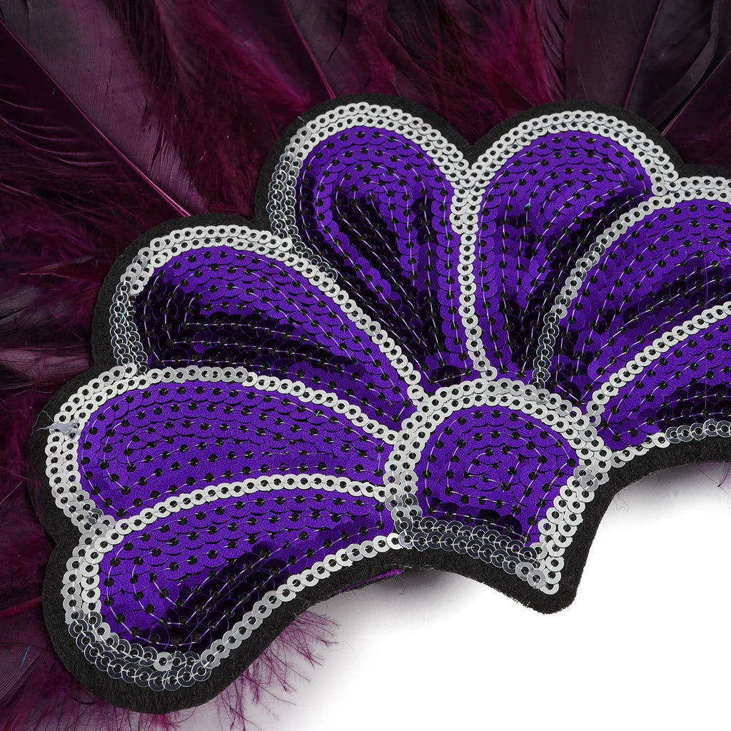 Mardi Gras Feather Crown Headband for Women | Glitter Sequin Carnival Hair Accessory