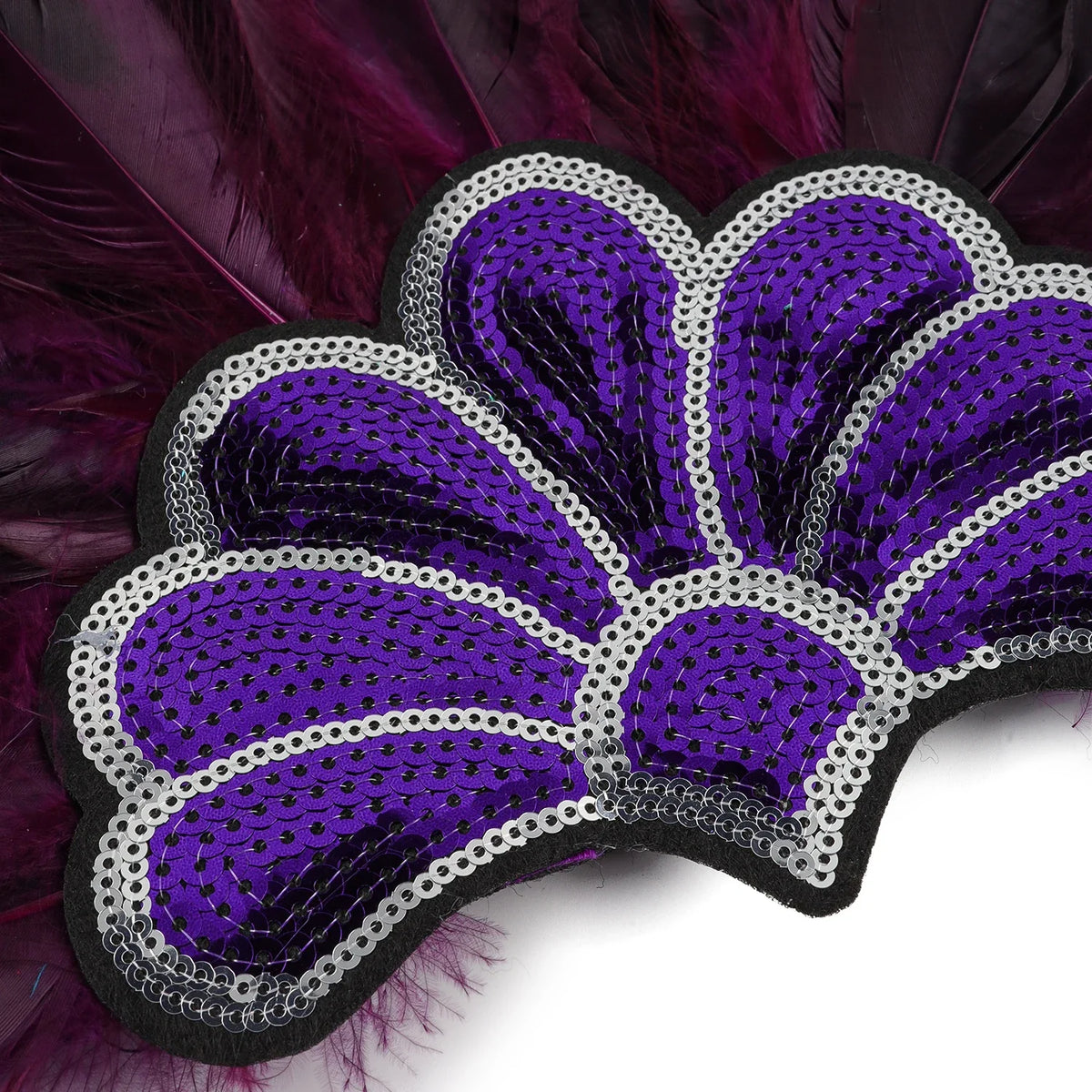 Mardi Gras Feather Crown Headband for Women | Glitter Sequin Carnival Hair Accessory