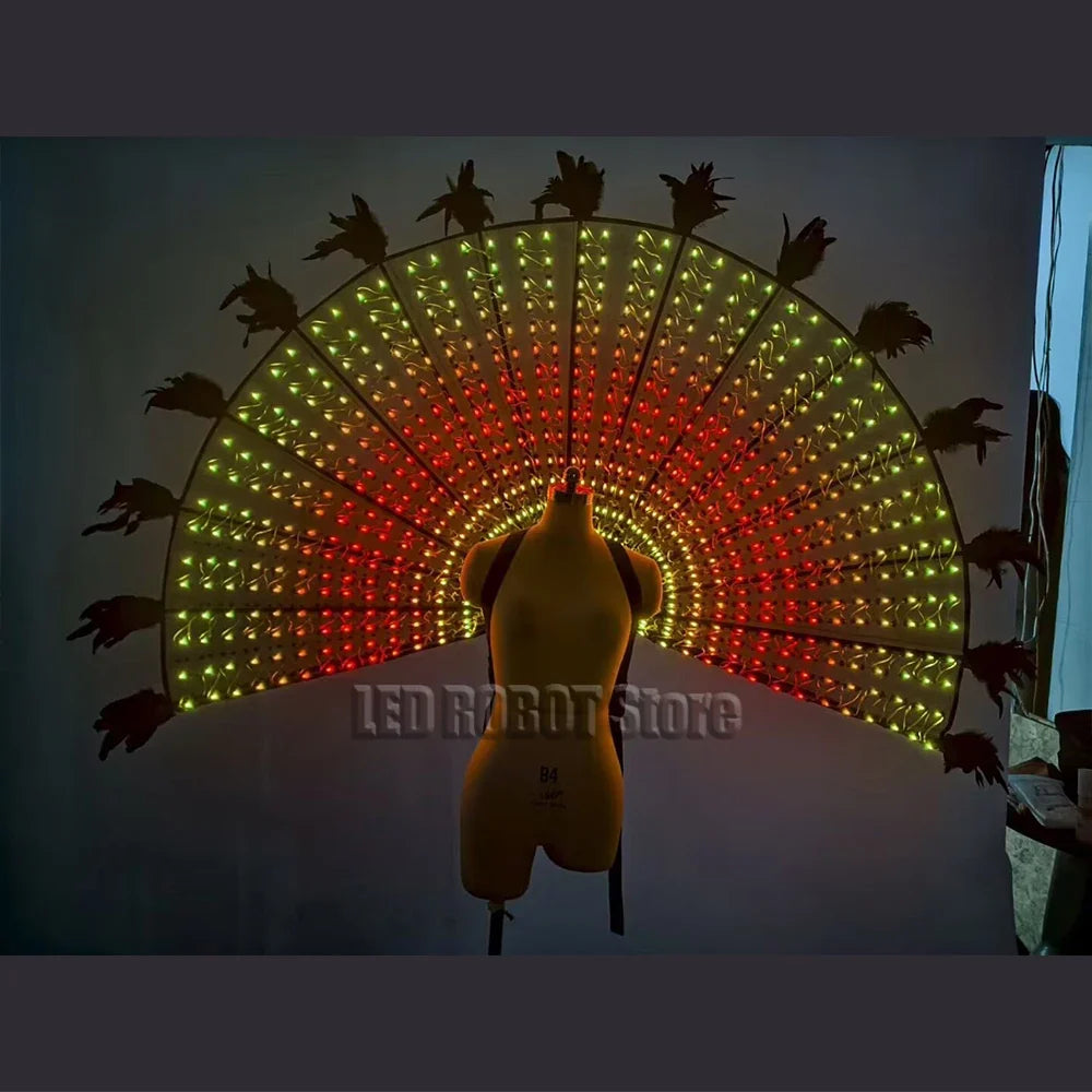 60 Degree LED Isis Wings Belly Dance Stage Performance Costume Set