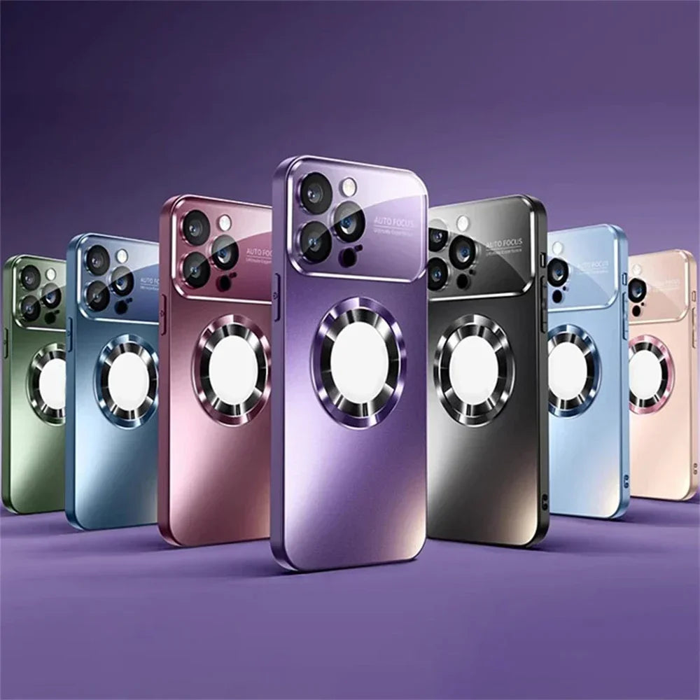 Luxury Magnetic Case for iPhone 16 15 14 13 12 11 Pro Max Plus - Magsafe Compatible