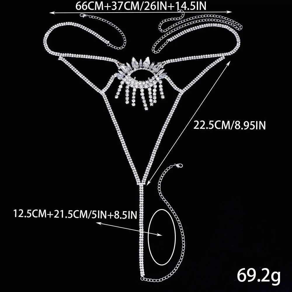 Evil Eye Crystal Thong Belly Chain