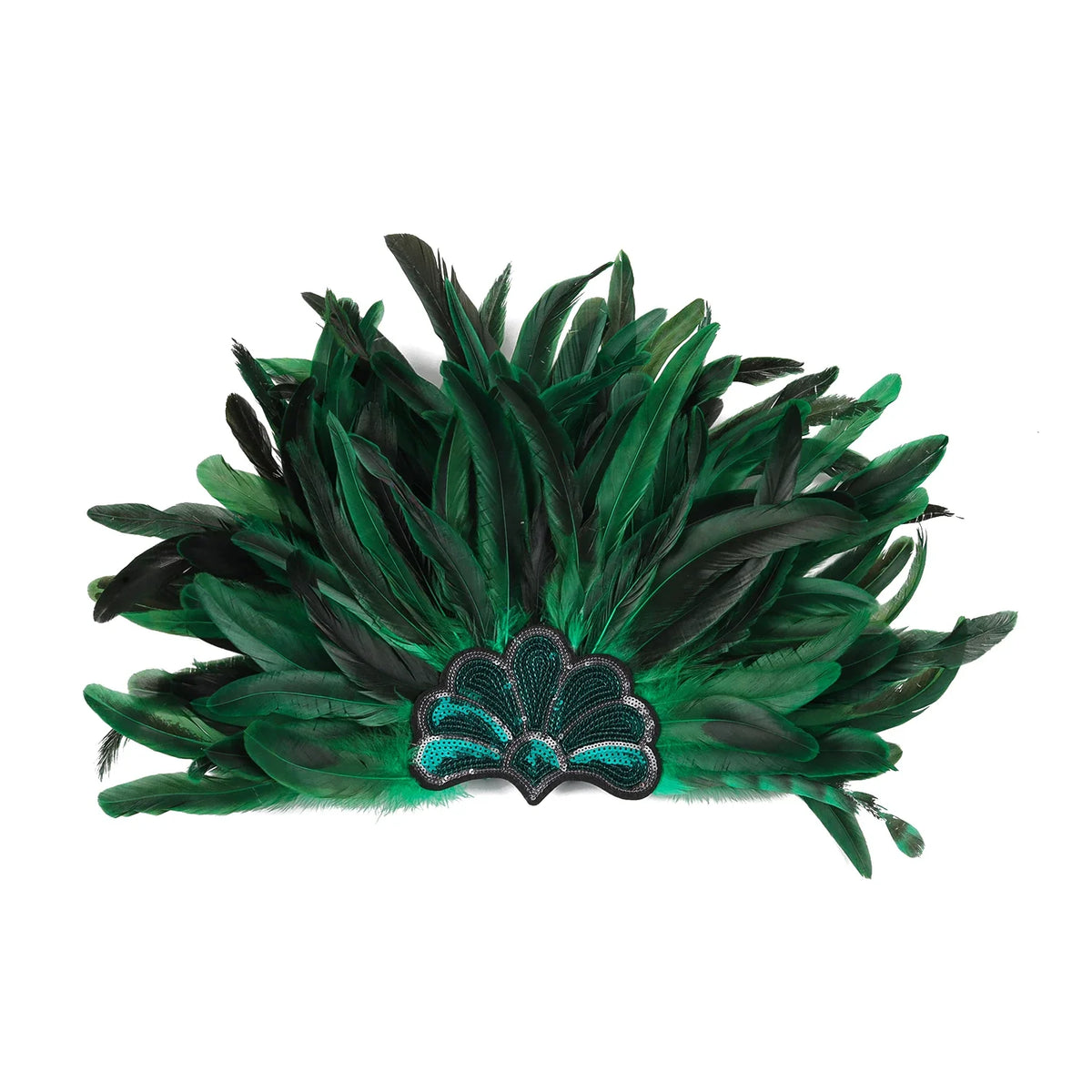 Mardi Gras Feather Crown Headband for Women | Glitter Sequin Carnival Hair Accessory
