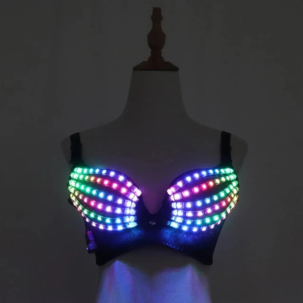 Light-Up LED Bra Clubwear Costume Set