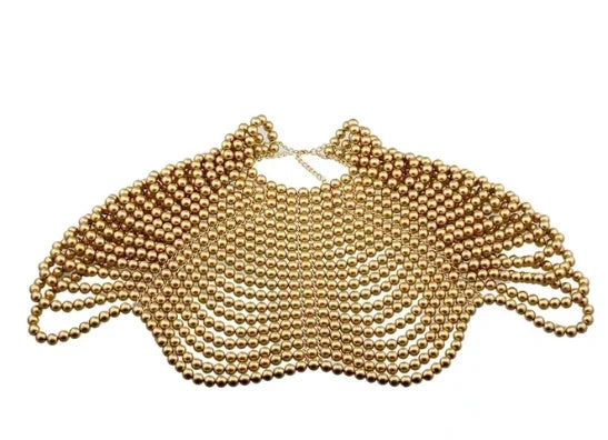 Showgirl Pearl Body Chain - Handmade Rhinestone Waist Chain Bra Harness for Rave & Burlesque Costumes