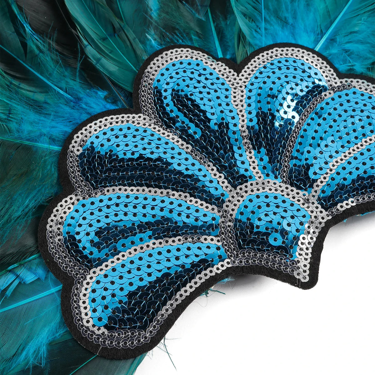 Mardi Gras Feather Crown Headband for Women | Glitter Sequin Carnival Hair Accessory