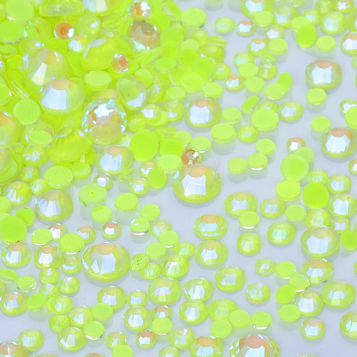 Mixed Size Glass Flatback Rhinestones, 1,440 Pieces | Shimmer Colors SS6–SS20